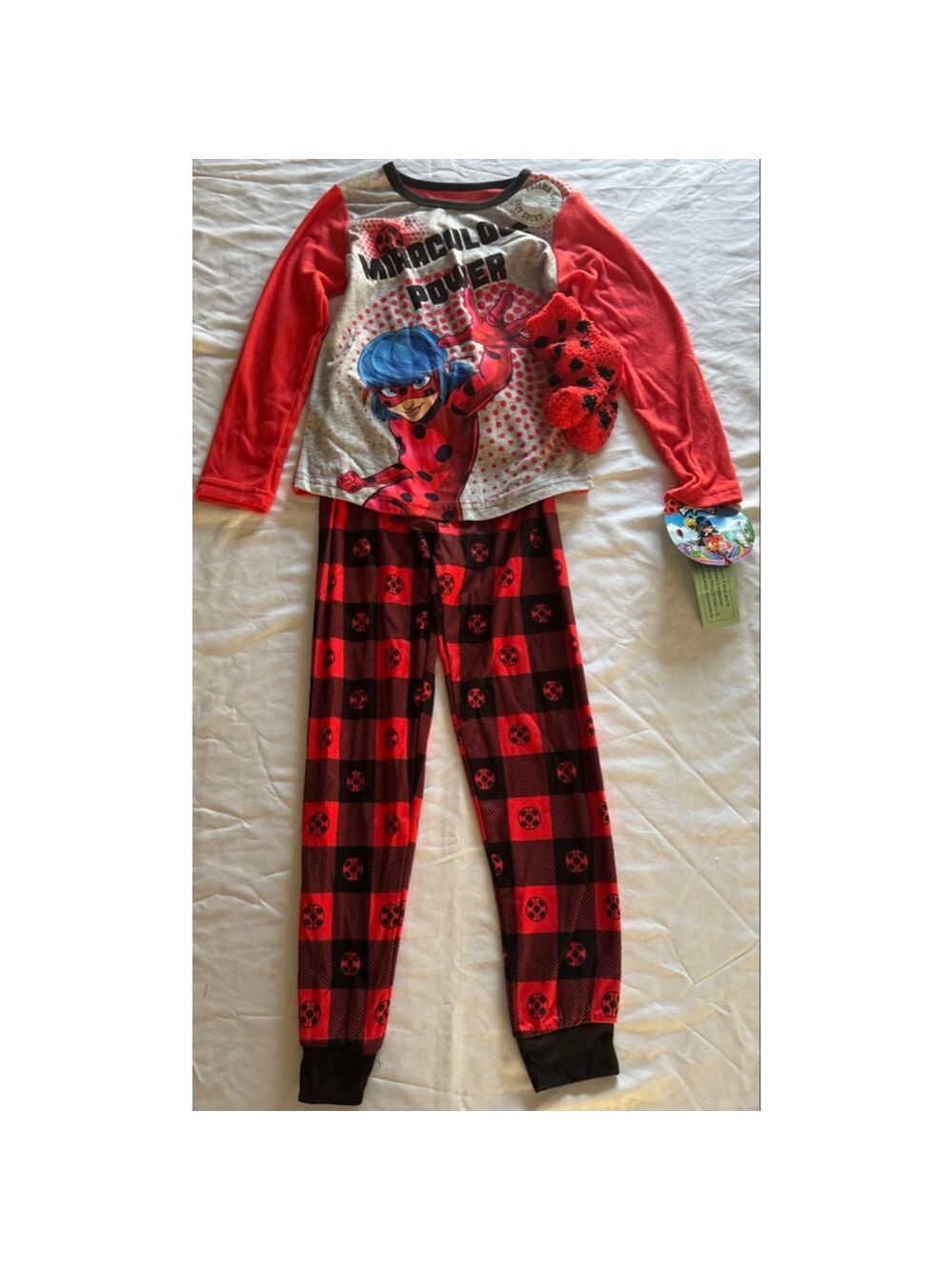 Girls Miraculous Pajama Set 6X Red Black